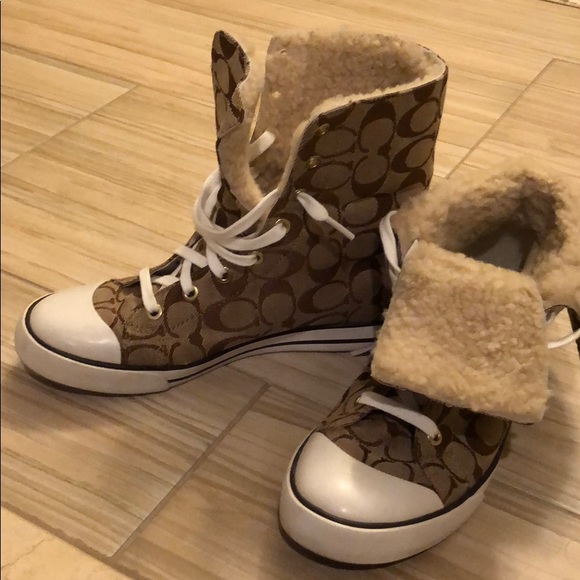 fleece lined high top sneakers